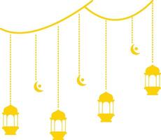 Ramadan Kareem Mubarak Arabian Lantern Decoration. Isolated on White Background. Illustration Design vector