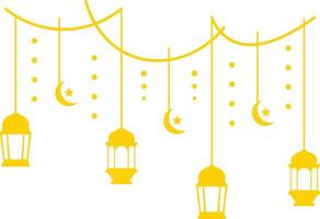Ramadan Kareem Mubarak Arabian Lantern Decoration. Isolated on White Background. Illustration Design vector