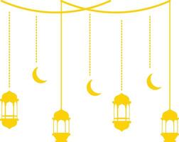 Ramadan Kareem Mubarak Arabian Lantern Decoration. Isolated on White Background. Illustration Design vector