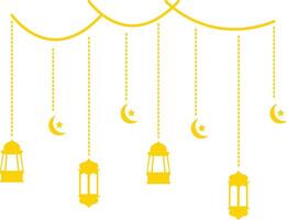 Ramadan Kareem Mubarak Arabian Lantern Decoration. Isolated on White Background. Illustration Design vector
