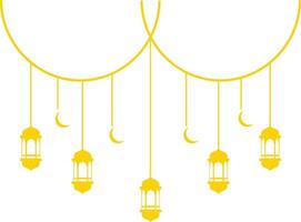 Ramadan Kareem Mubarak Arabian Lantern Decoration. Isolated on White Background. Illustration Design vector