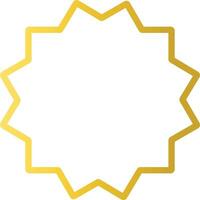 Gold Islamic Border with Oriental Design Style. Isolated on White Background vector
