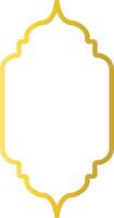 Gold Islamic Border with Oriental Design Style. Isolated on White Background vector