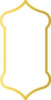 Gold Islamic Border with Oriental Design Style. Isolated on White Background vector