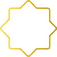 Gold Islamic Border with Oriental Design Style. Isolated on White Background vector