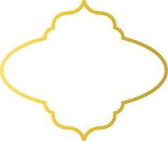 Gold Islamic Border with Oriental Design Style. Isolated on White Background vector