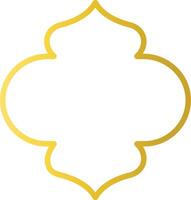 Gold Islamic Border with Oriental Design Style. Isolated on White Background vector