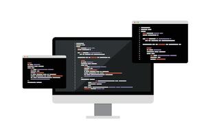 Concept of computer programming or developing software or game. vector