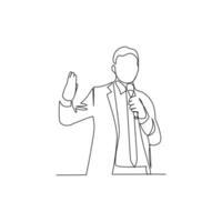 Speaker drawn in line art style vector