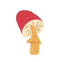 Fairy Tale Mushroom isolated on white background. Fly agaricVector hand drawn illustration vector