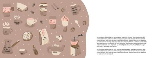 Banner template of coffee theme. set. vector