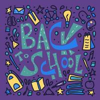 Back to school text for banner. Template for sale cards and promotion. illustration. vector