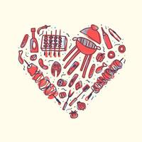 Barbecue composition with text. design. vector