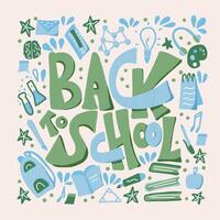 Back to school text for banner. illustration. vector