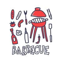 Barbecue composition with text. design. vector