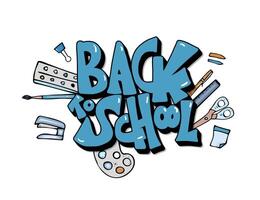 Back to school text for banner. illustration. vector