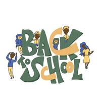 Back to school text for banner. illustration. vector