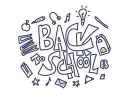 Back to school text for banner. illustration. vector