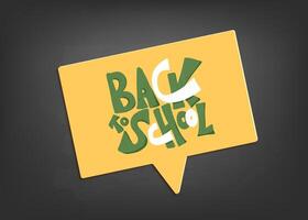 Back to school text for banner. illustration. vector
