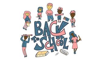 Back to school text for banner. illustration. vector