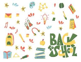 Back to school text for banner. illustration. vector