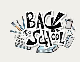 Back to school text for banner. illustration. vector