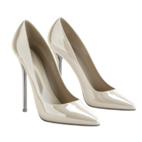 3D Rendering of a Pair of Beige High Heel Pumps png