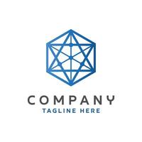Tech Polygon Logo Design vector
