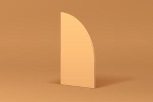 Beige 3d curved wall geometric modern decorative element neutral studio background realistic vector