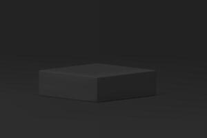 Black squared 3d podium pedestal empty stand for male brutal product presentation realistic vector