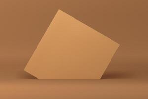 Beige 3d wall geometric pastel studio background for product presentation show realistic vector