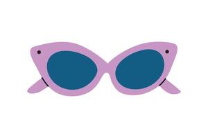 Trendy sunglasses icon, illustration of summer accessory with tropical vibe, glasses with colorful retro design, cool beach outfit, beach vacation element, isolated colored clipart vector