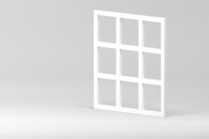 White 3d cell grid wall background display mock up for cosmetic product show presentation vector