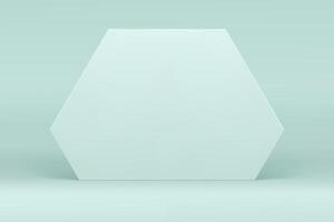 Light green 3d hexagonal wall geometric stand mock up for cosmetic product show presentation vector