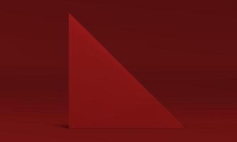 Realistic 3d triangle wall red backdrop modern geometric shape for product showcase interior vector
