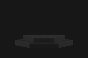 Black 3d podium pedestal step display for male product presentation realistic illustration vector