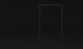 Black 3d rectangle frame at dark studio background space for product presentation vector
