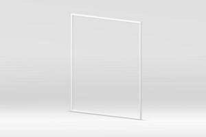 3d squared frame white modern promo display commercial studio background realistic vector