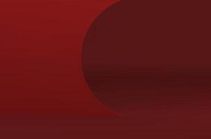 Red 3d showroom curved wall backdrop for product commercial presentation realistic vector