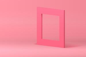 Pink 3d squared frame isometric wall boundary mock up for cosmetic product show presentation vector