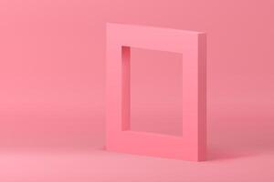 Pink 3d squared frame elegant modern stand mock up for cosmetic product show presentation vector