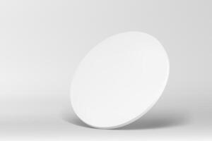 White 3d cylinder wall platform diagonal advertising stand product presentation realistic vector