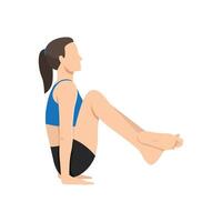 Woman doing Jump Back Jump Through yoga exercise. vector