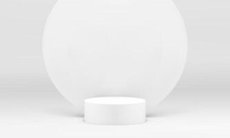 3d podium cylinder trendy pedestal round wall backdrop for product presentation realistic vector