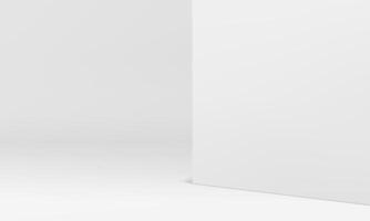 White 3d showcase display interior mock up for cosmetic product show presentation realistic vector