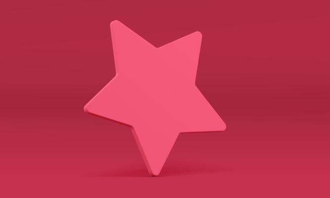 Pink 3d star showroom decorative wall element mock up for cosmetic product show