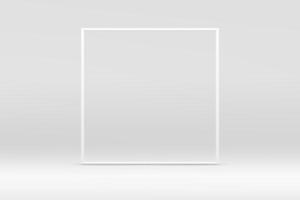 White 3d squared frame geometric modern minimal showcase for product show realistic vector