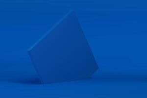Blue modern 3d wall pentagonal background for commercial product presentation realistic vector