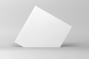 White 3d geometric abstract wall pentagonal neutral background for product presentation vector