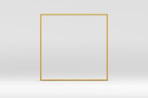 3d golden squared frame geometric display mock up for cosmetic product show presentation vector